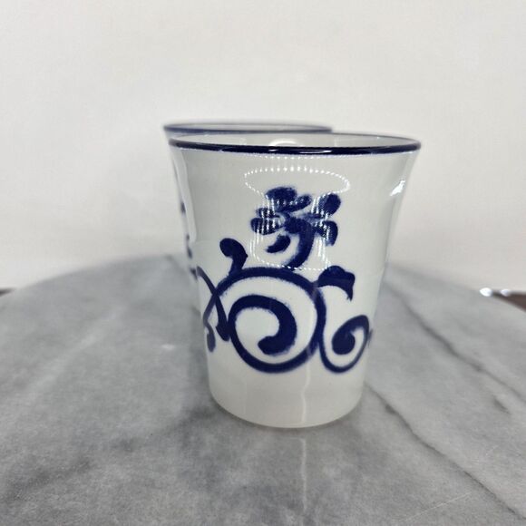 Tokyo Disney Resort Mickey Mouse Blue White Yunomi Tea Cups Pair Made in Japan - Picture 2 of 10